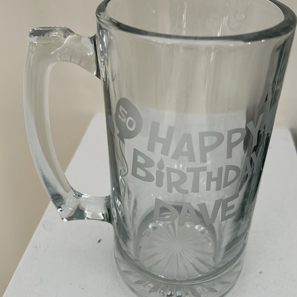Happy 50th Birthday Dave. Glass beer mug - Picture 3 of 4